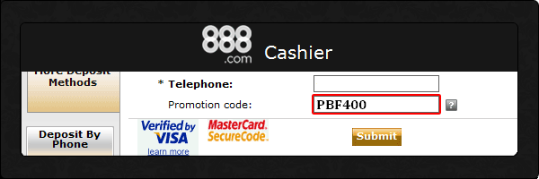 888 Poker Promotion Code