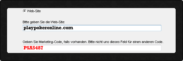 PokerStars Marketingcode